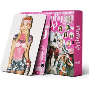 55Pcs Album Pinky UP Photocards Lomo Card Merch Cards Gifts for Boys and Girls Birthdays Party Celebration Decoration in Kuwait