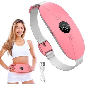Cordless Portable Heating Pad, 3 Heat & 3 Massage Modes Wearable Warming Belt, Electric Belly and Back Heat Pad for Women Comfort, Fast Heating Waist Wrap for Home Office, Pink in Saudi Arabia