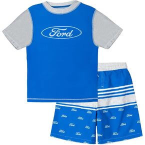 Ford Rash Guard and Swim Trunks UPF 50+ Outfit Set Toddler to Big Kid Sizes (3T - 10-12) in Kuwait