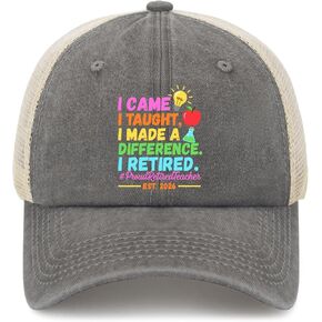I Came I Taught I Made a Differences Retired Hats for Mens Vintage Washed in Kuwait