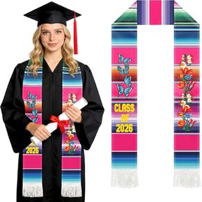 Mexican Graduation Stole, Class of 2026 Graduation Stole, Mexico Graduation Honor Sash Sarape for Senior High School College Graduation Gift Estolas De Graduacion 2026 in Saudi Arabia