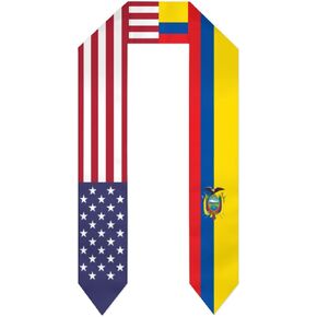 Ecuador & USA United States Flag Graduation Stole For International Student Stole Pride Shawls in Saudi Arabia