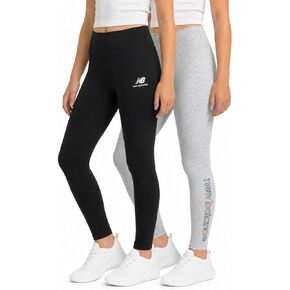 New Balance Girls Leggings - 2 Pack Girls Athletic Leggings for Dance Running Workout - Active Yoga Pants Tights for Kids in Kuwait