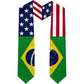 Mixed National Flag Graduation Stole, Satin Unisex International Student Graduation Sash Scarf 72'' in Saudi Arabia