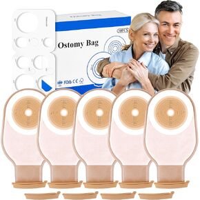 30 PCS Colostomy Bags, 15mm-65mm Ostomy Supplies, One-Piece Ostomy Bags Drainable Pouches with Closure for Lleostomy Stoma Care, Cut-to-Fit in Kuwait