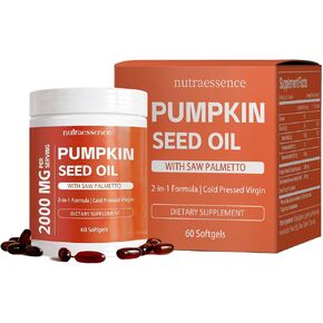 Lenoria Nutra Essence Pumpkin Seed Oil Softgels with Saw Palmetto,Cold Pressed, Pure Virgin Oil, Essential Fatty Acids & Phytosterols Non-GMO (1pc) in Saudi Arabia