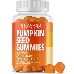 Pumpkin Seed Oil Gummies for Bladder and Urinary Tract Support - 200mg Pumpkin Seed Extract Per Serving - Vegan, Non-GMO, Gluten-Free - Sugar Free Pumpkin Seed Gummies - Orange Flavor, 30 Servings in Saudi Arabia