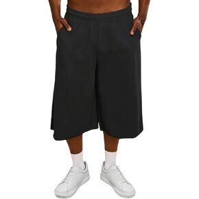 شورت رياضي فضفاض للرجال تحت الركبة، شورت فضفاض غير رسمي من Gym Y2K بحاشية خام مع خصر برباط in Kuwait