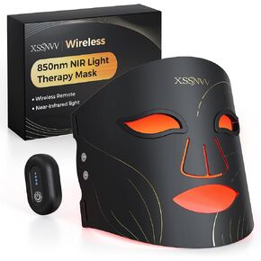 Red Light Therapy for Face, Cordless LED Face Mask with 4 Light Modes (NIR 850nm, Red 620nm, Blue, Amber), 272 LEDs, 10-Min Timer, Rechargeable for Glowing Skin at Home in Kuwait