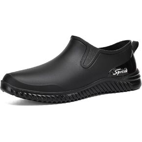 Men's Flat Deck Rain Shoes Comfortable Soft Non-Slip Waterproof Slip-On Low Top Mud Garden Shoes for Camping Lawn Care Yard Work in Saudi Arabia