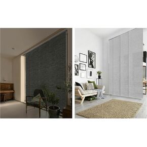 Blackout & Light Filtering Bundle - Inky + Airo Sliding Panel Track Blinds, Set of 2 for Bedroom, Living Room, Patio Door in Saudi Arabia
