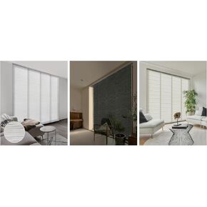 Summer Home Makeover Bundle - Mica + Inky + Horizon Sliding Panel Track Blinds, Set of 3 for Living Room, Bedroom & Study in Saudi Arabia