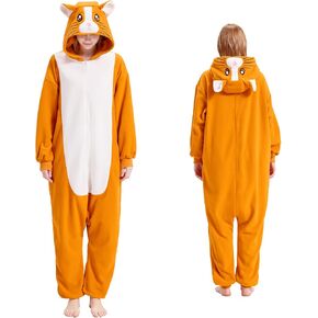 Adult Hamster Onesie Pajamas Halloween Guinea Pig Costume Cosplay Animal One-piece for Women Men in Saudi Arabia
