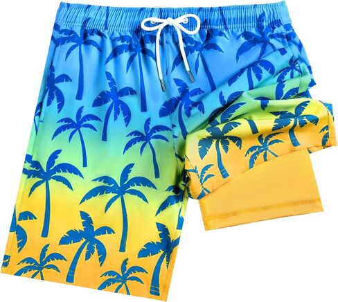 Boys Swim Trunks with Compression Liner, 10-18 Quick Dry Teen Boys Bathing Suit, Swimsuit Swim Shorts Kids Youth in Saudi Arabia