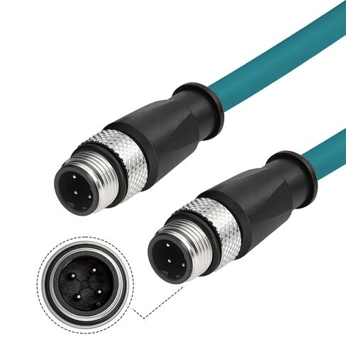 Energy-Saving and Efficient Network Cable M12 4-Pin D Code Cat5e Low Resistance Cable Material Transmission Ideal for Power Sensitive Devices Networks 5M in Kuwait