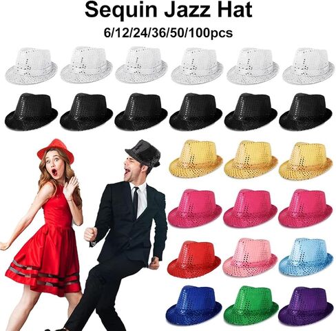 Western Sequin Hat Glitter Dance Jazz Hats Unisex Costume Party Shining Disco Cap for Man and Women in Kuwait