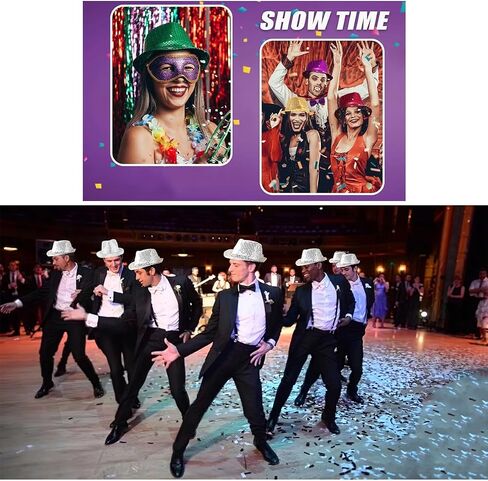 Western Sequin Hat Glitter Dance Jazz Hats Unisex Costume Party Shining Disco Cap for Man and Women in Kuwait