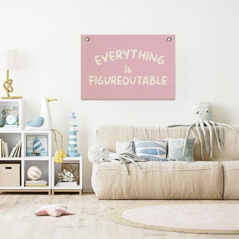 Inspirational Classroom Decor Quotes, Canvas Hanging Pennant Flag Banner Wall Poster Sign, Positive Growth Mindset Quotes for Kid's Room Decor Playroom Homeschool Nursery-It's A Beautiful Day for Learning (PINK, 30x20inch) in Saudi Arabia