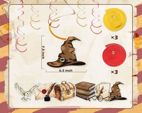 Wizard Birthday Party Decorations Set – Banner, Hanging Swirls & Honeycomb Centerpieces for Magical Wizard-Themed Celebration in Saudi Arabia