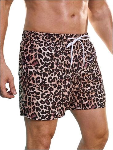 WDIRARA Men's Polka Dots Swim Trunks Drawstring Waist Beach Vacation Board Shorts with Pockets in Kuwait