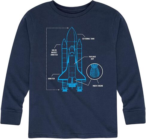 Instant Message - Spaceship Learning - Toddler and Youth Long Sleeve Graphic T-Shirt in Kuwait