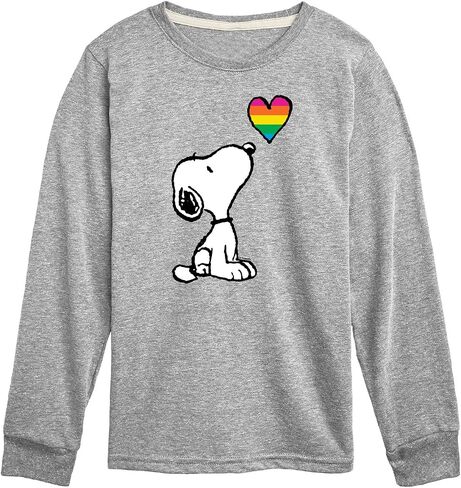 HYBRID APPAREL - Peanuts - Snoopy Rainbow Heart - Toddler & Youth Long Sleeve Graphic T-Shirt in Kuwait