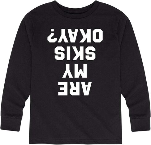 Instant Message - are My Skis Okay - Toddler and Youth Long Sleeve T-Shirt in Kuwait