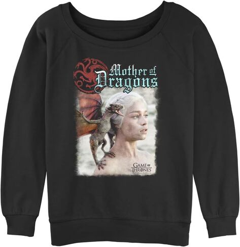 Warner Brothers Game of Thrones Mother of Dragons Junior's Raglan Pullover with Coverstitch in Kuwait