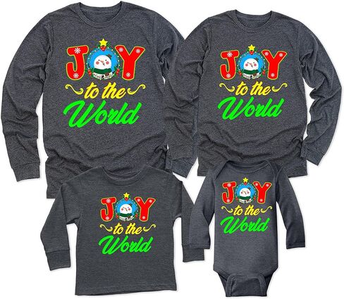 TEEAMORE Merry Christmas Xmas Graphic Print Long Sleeve Shirt Dark Grey in Kuwait