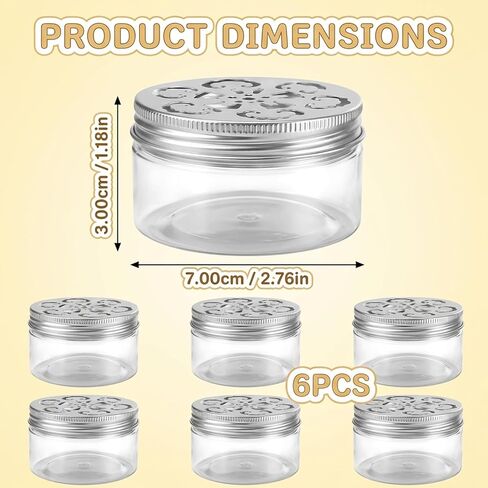 6PCS Baking Soda Container, Scent Beads Container, Tin Can Empty Tins with Lids for Storage, for Travel, Sample, or Home Use in Saudi Arabia