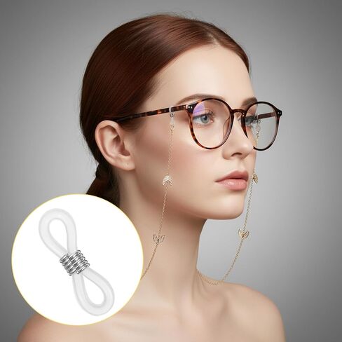 100 قطعة من نهايات سلسلة النظارات، موصل سلسلة نظارات من السيليكون قابل للتعديل، سلسلة نظارات مضادة للانزلاق، حلقات مطاطية، مشبك جراد البحر لحزام النظارات، حامل الزجاج، حزام النظارات الشمسية in Kuwait