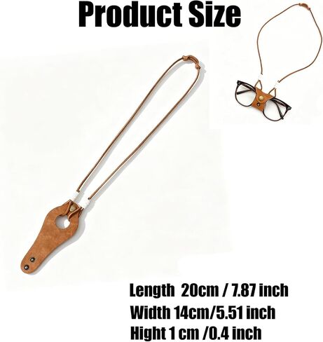Leather Sunglasses Lanyard Neck Strap, Eyeglass Holder Clip for Reading Glasses, Men Women in Kuwait