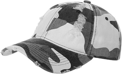 Kids Boys Camo Baseball Hat Adjustable Vintage Distressed Trucker Cap Washable Cotton Beach Tennis Visor Sun Hat Age 5-12 in Saudi Arabia