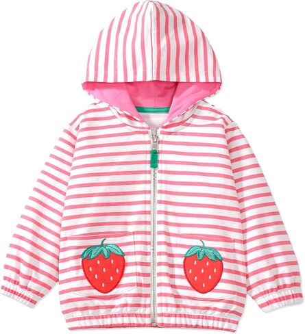 Toddler Girls Zip Up Sweatshirt Hoodie Cute Graphic Prints Zipper Hooded Tops in Saudi Arabia