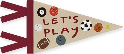 Sports Playroom Decor Banner Wall Art, Let's Play Felt Pennant Banner for Kids Room,Bedroom Baseball Birthday Decorations,8x17 Inch in Saudi Arabia