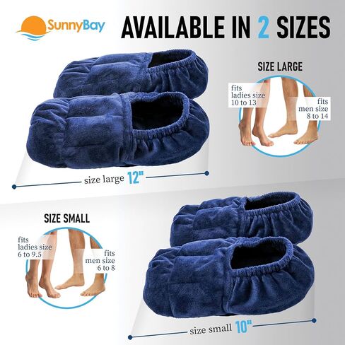 SunnyBay Microwavable Foot Warmer Slippers - Size Large, Fits Ladies 10-13, Men 8-14 - Microwave Heating Pad for Feet, Moist Heat Pack, Heated Slippers, Reusable Foot Warmers for Feet, Cozy Gift in Saudi Arabia