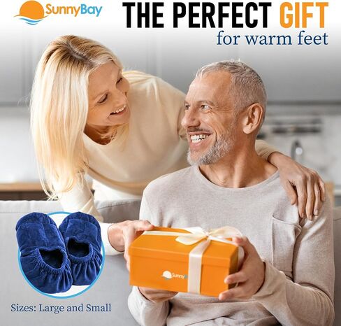 SunnyBay Microwavable Foot Warmer Slippers - Size Large, Fits Ladies 10-13, Men 8-14 - Microwave Heating Pad for Feet, Moist Heat Pack, Heated Slippers, Reusable Foot Warmers for Feet, Cozy Gift in Saudi Arabia