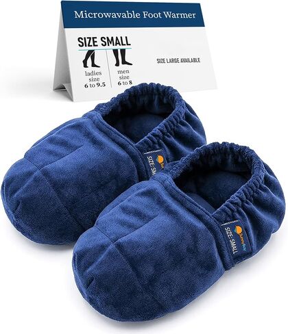 SunnyBay Microwavable Foot Warmer Slippers - Size Large, Fits Ladies 10-13, Men 8-14 - Microwave Heating Pad for Feet, Moist Heat Pack, Heated Slippers, Reusable Foot Warmers for Feet, Cozy Gift in Saudi Arabia