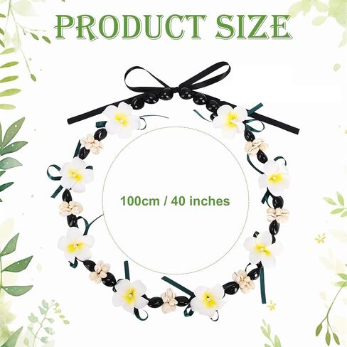 Hawaiian Graduation Kukui Nut Leis 2026 Chunky Acrylic Flower Heart Shell Beads Necklace Artificial Plumeria Flower Money Lei for High School College Graduation Party Accessories in Saudi Arabia