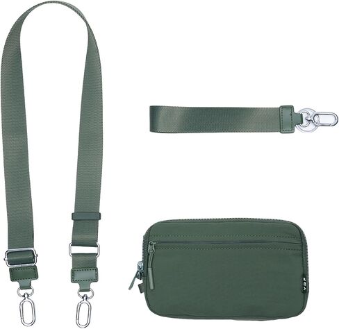 YDF Large Nylon Key Wallet Wristlet, Small Clutch Purse & Crossbody Bag with Adjustable Strap, Stylish Travel Wrist Wallet for Women, Wallet with Phone Pouch & Card Slots, Fits iPhone 17 Pro Max in Saudi Arabia