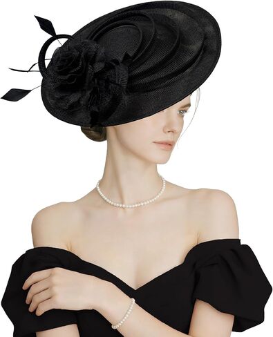 Kidukso Women's Fascinators Hat for Derby Hat Vintage 1920s Hat Headwear for Wedding Cocktail Tea Party Church in Saudi Arabia