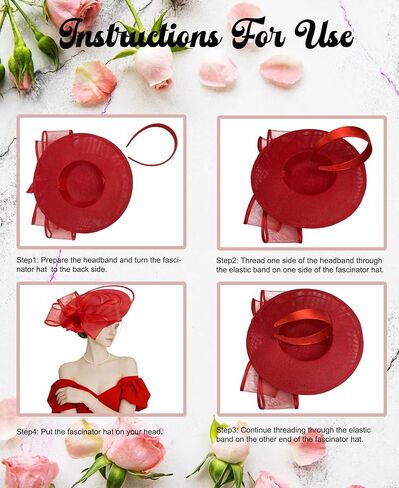 Kidukso Women Fascinators for Tea Party Hat 1920s Flower Headwear for Derby Hats Church Cocktail Wedding in Saudi Arabia