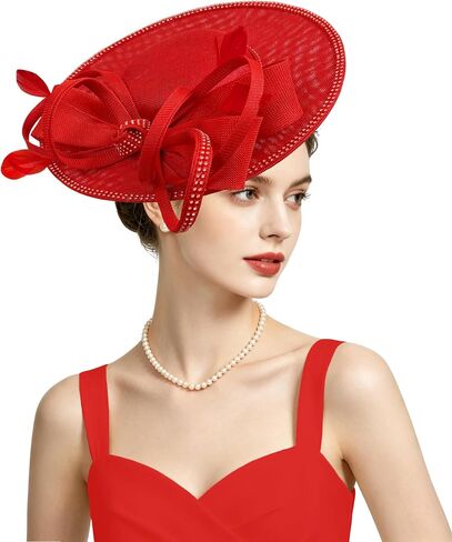 Kidukso Fascinators Hats for Women, Headwear for Derby Hats 20s 50s Feathers Hat for Tea Party Cocktail Church in Saudi Arabia