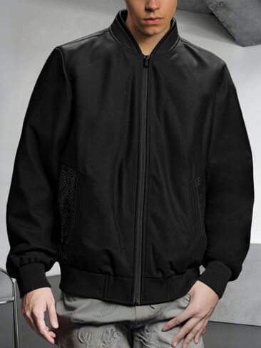 Loose Lightweight Baseball Jacket Men Casual Plus Size Trendy Street Style Outerwear All Season Versatile Daily Fashion Coat in Kuwait