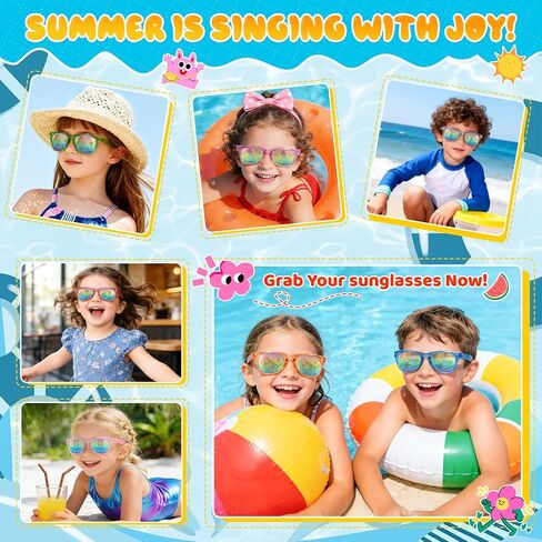 Kids Sunglasses Bulk Party Favors,Boys Girls Sunglasses for Kids Age 3-8,UV400 Protection,for Kid Pool Birthday - 16 Pack in Kuwait