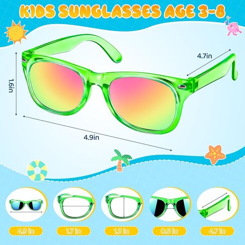 Kids Sunglasses Bulk Party Favors,Boys Girls Sunglasses for Kids Age 3-8,UV400 Protection,for Kid Pool Birthday - 16 Pack in Kuwait