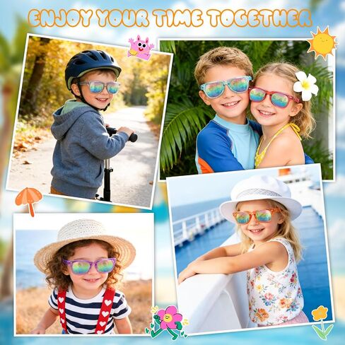 Kids Sunglasses Bulk Party Favors,Boys Girls Sunglasses for Kids Age 3-8,UV400 Protection,for Kid Pool Birthday - 16 Pack in Kuwait