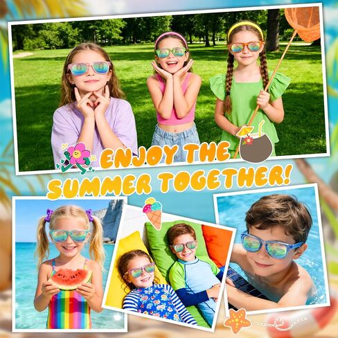 Kids Sunglasses Bulk Party Favors,Boys Girls Sunglasses for Kids Age 3-8,UV400 Protection,for Kid Pool Birthday - 16 Pack in Kuwait