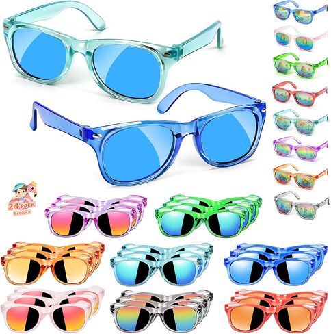Kids Sunglasses Bulk Party Favors,Boys Girls Sunglasses for Kids Age 3-8,UV400 Protection,for Kid Pool Birthday - 16 Pack in Kuwait