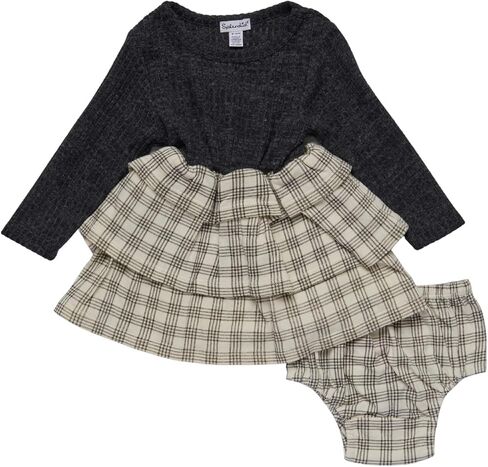 Splendid Baby Girls' One Size Long Sleeve, Ruffled Plaid Dress in Kuwait